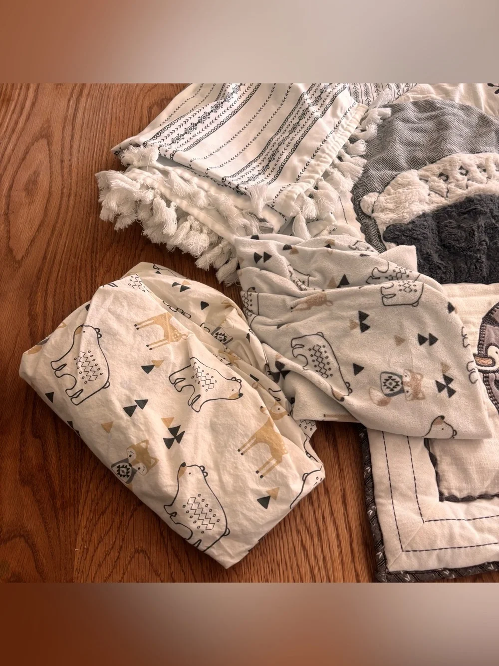 Neutral Woodland Animal Baby Quilt Set - Levtex Baby Woodland 4 piece